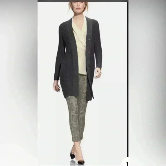 CAbi #573 Down To Earth Plaid Hatter Crop Cuffed Stretch Pant Brown - Picture 1 of 10